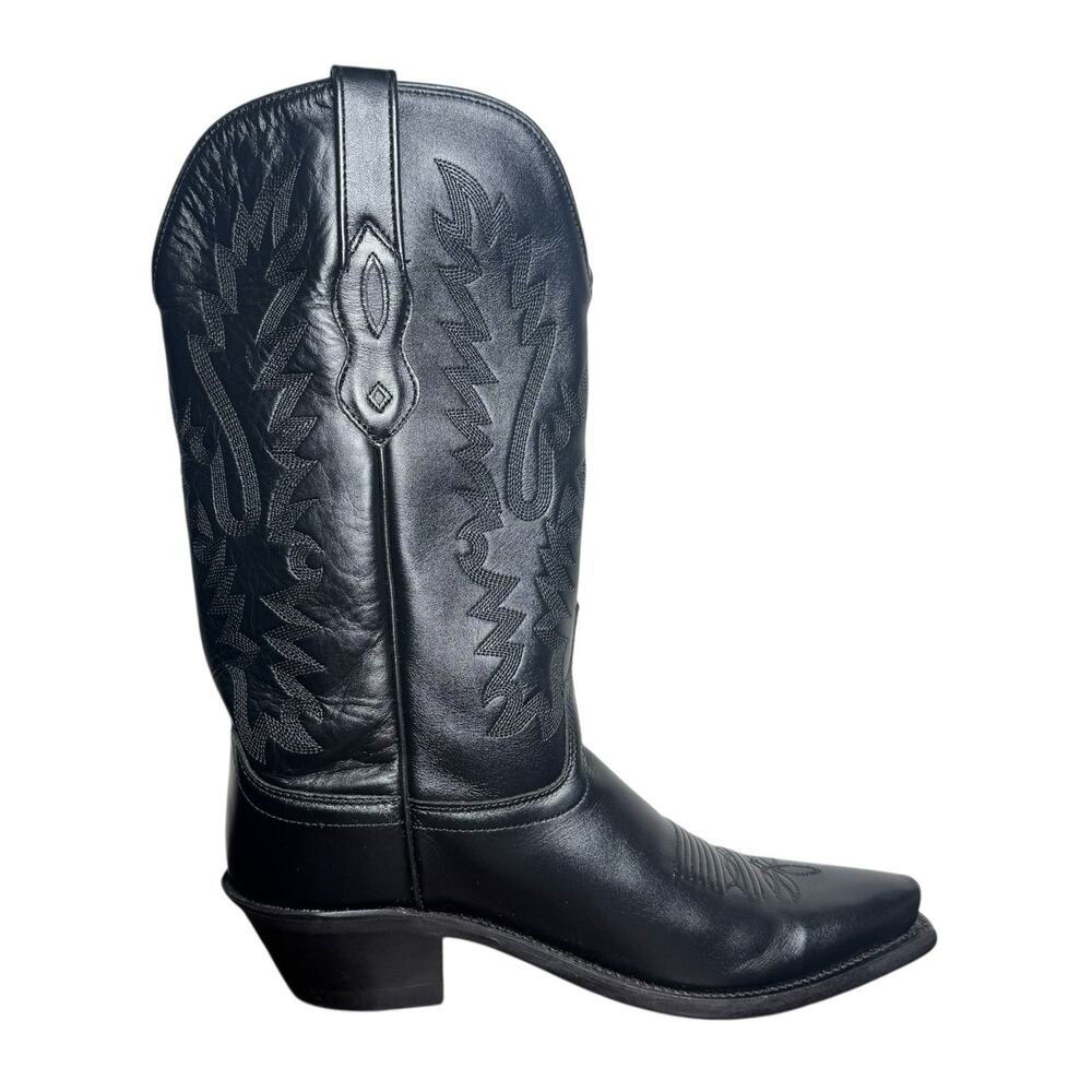 Old West Black Leather Western Cowboy Boots LF1510 Women's Size 7.5 Classic - Picture 4 of 12